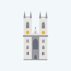 Westminster Abbey. Flat style illustration