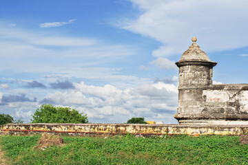 Fototapeta na wymiar fort of san fernando de bocachica in the insular zone of cartagena de indias