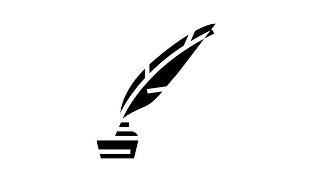 ink feather soft fluffy glyph icon animation