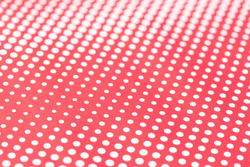 Red and white abstract background. Halftone pattern paper design. Selective focus
