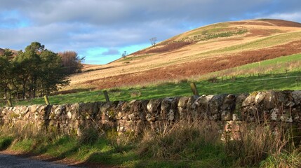 view on a hill in Pentland, Scotland