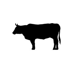 cow silhouette - vector illustration