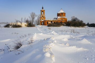 church in the snow