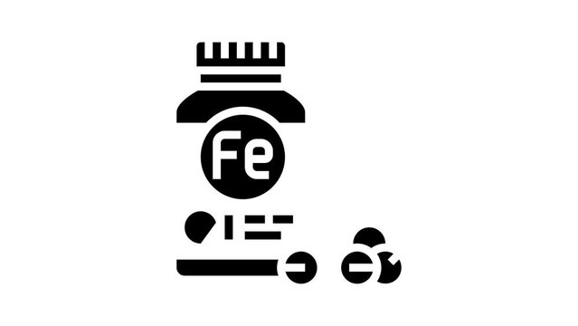 iron supplements package glyph icon animation