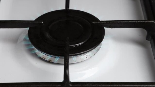 Turning off burning gas burner from main gas pipeline.