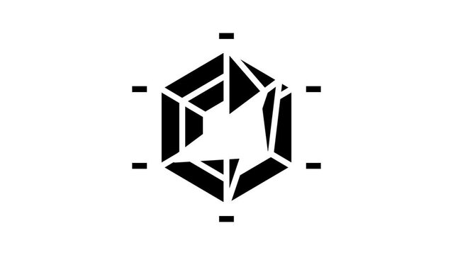 spider chart glyph icon animation