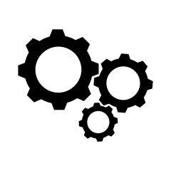 Gear icon flat design. Gears on a white background. Mechanism wheels logo. Vector illustration