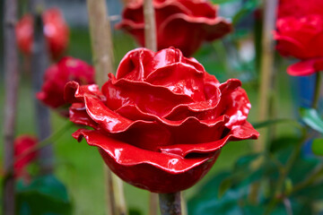 Beautiful flower replica made of ceramic, (rose replica).
