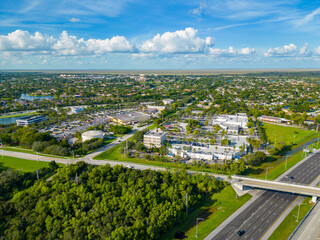 Aerial drone photo of Country Isles Plaza Weston Florida USA