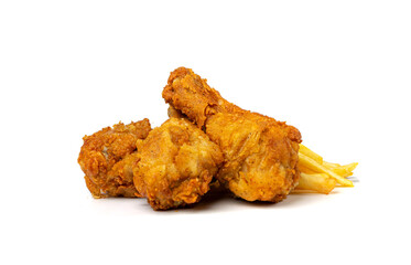 Chicken Legs Isolated, Fry Breaded Drumstick, Deep Fried Chicken Pieces