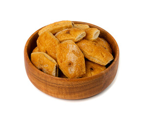 Small Italian Puff Pastry Isolated. Puff Pastries Biscuits, Mini Sweet Bakery