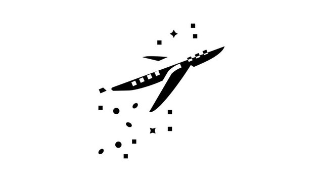 fly plane financial freedom money glyph icon animation
