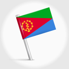 Eritrea map pin flag. 3D realistic vector illustration