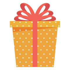 yellow dotted gift box
