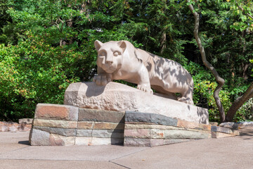 Nittany Lion in the campus of Penn State University, State College, Pennsylvania.	 - 549838987