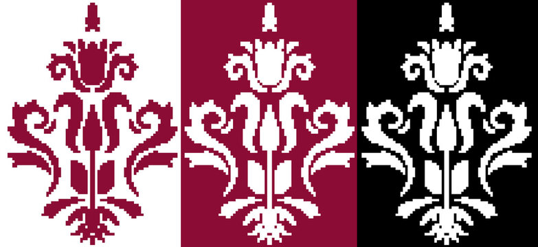 Render 3d decorative ornament floral pattern of qatar shawls on logo football world cup. High quality 3d illustration