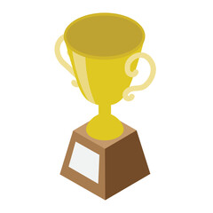アイソメトリック_立体的なトロフィーのイラスト