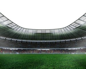 Modern football stadium ready to soccer match