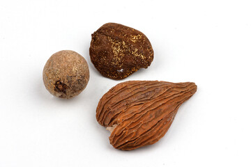 decorative elements for traditional backgrounds as xmas or festive issues isolated on white with real shadows