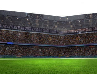 Modern football stadium ready to soccer match