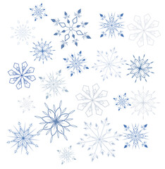 set of snowflakes elements perfect for new year christmas and winter, patterm elements.