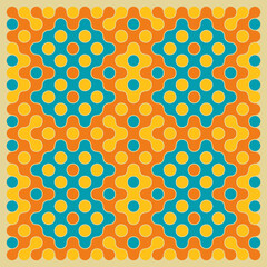 Multicolor truchet tiling connections illustration