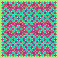 Multicolor truchet tiling connections illustration