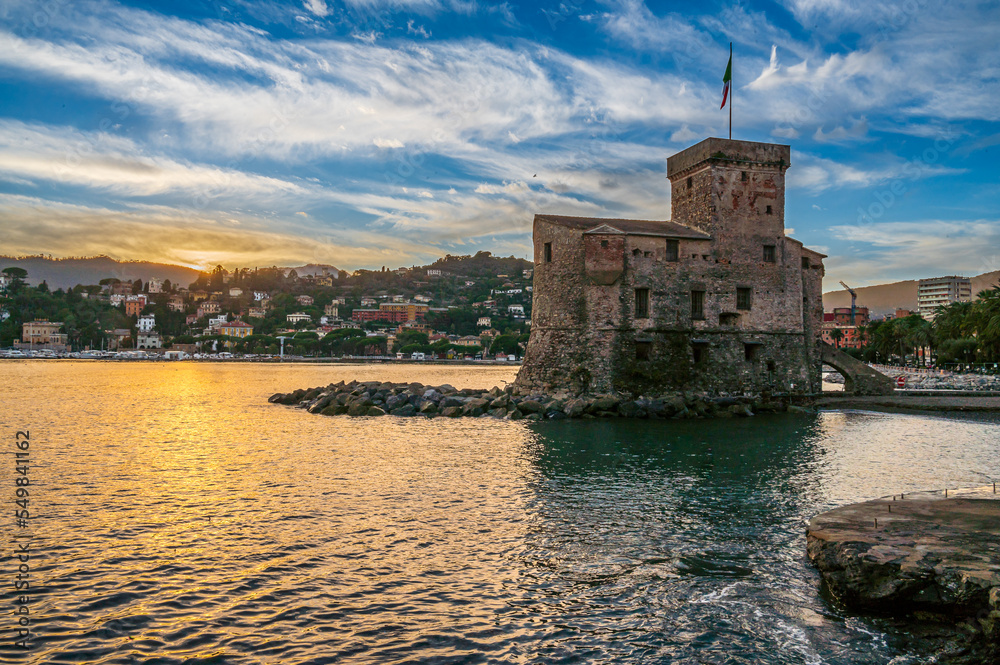 Poster Castle on the sea in Rapallo