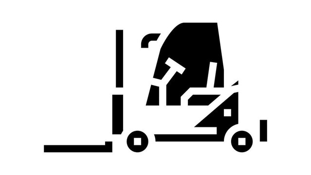 forklift construction car vehicle glyph icon animation