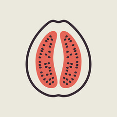 Guava tropical fruit vector icon