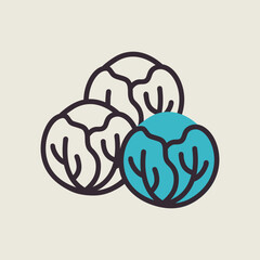 Brussels sprouts isolated design vector icon