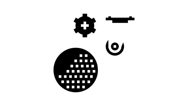polyurethane elastomer glyph icon animation