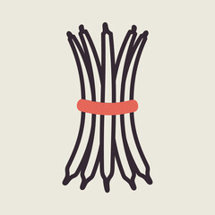 Green beans bound sheaf isolated vector icon