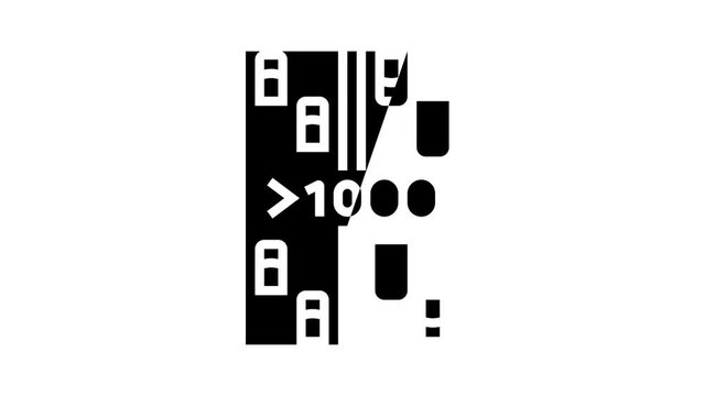 high traffic road glyph icon animation