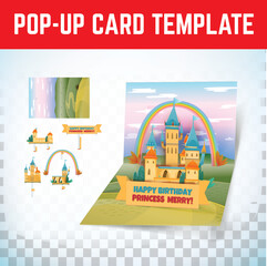 pop-up card template design for birthday present.