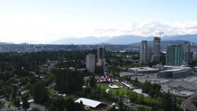 Beautiful view of the city of Surrey in British Columbia, Canada