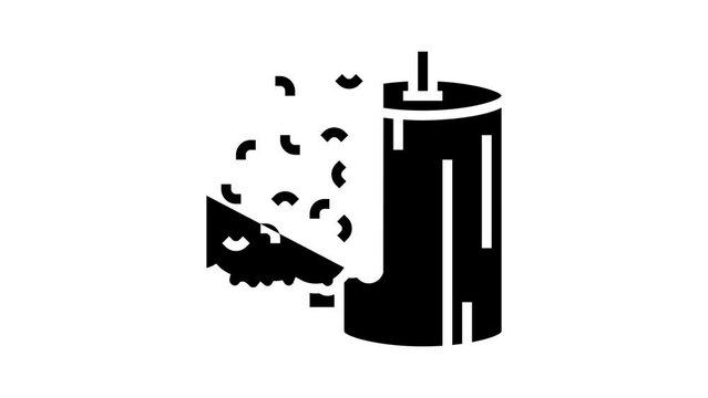 recycled paper glyph icon animation