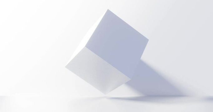 Technology background white cube rotation on space 3d animation
