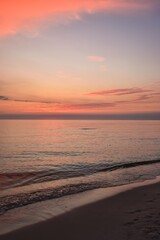 Colorful summer landscape with a water theme. Baltic Sea in Poland against the beautiful sky.