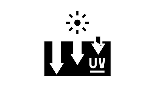 exposure of skin to uv rays tanning process glyph icon animation
