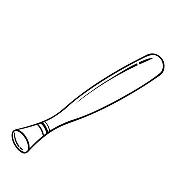 Baseball bat. Line art illustration of a Baseball Bat