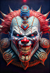 Obraz premium Midjourney abstract render of an evil clown