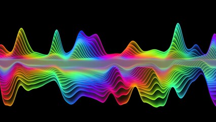 Wave line flowing rainbow color