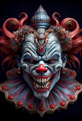 Fototapeta premium Midjourney abstract render of an evil clown