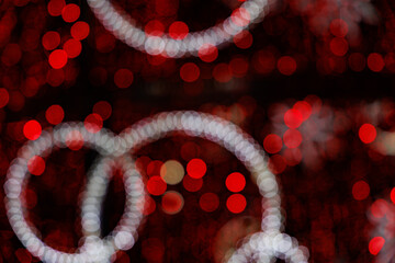  red bokeh background colorful light abstract for christmas