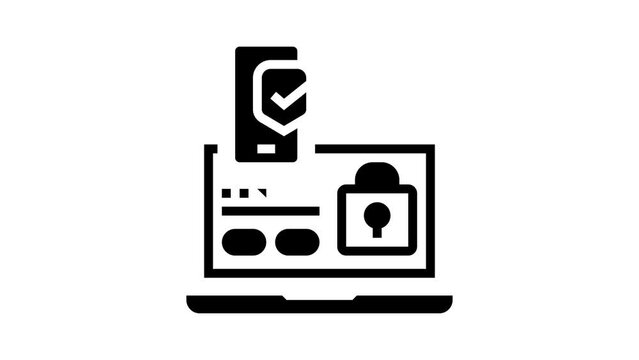 two step authentication glyph icon animation