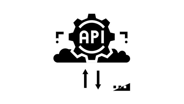 api digital technology glyph icon animation