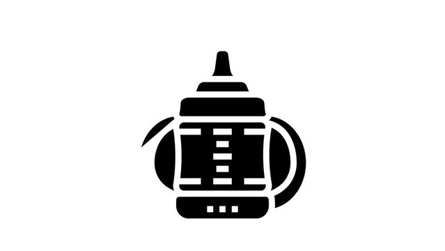 sippy cup for feeding baby glyph icon animation