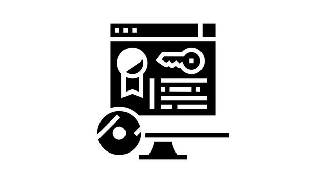 license software glyph icon animation