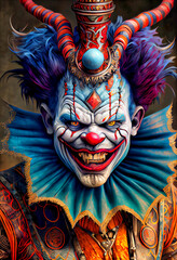 Obraz premium Midjourney abstract render of an evil clown